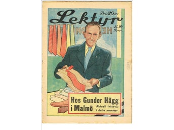 LEKTYR Nr 12 1944 (årg. 22) - omslag: Gunder Hägg - baksidan: Filimon