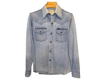 Sold As-is | 1970s | Miller | denim western shirt