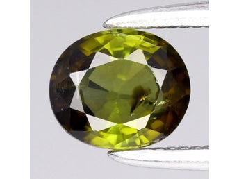 Häpnadsväckande! 5.7X5MM Oval Grön Turmalin 0,66 Carat Video Finns I Annonsen