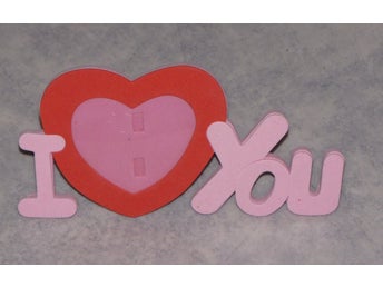 Rosa fotoram rött hjärta I <3 You 16 x 8 söt fin unik dekor gullig present tjej