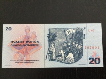Czechoslovakia Tjeckoslovakien 20 korun sedel 1970 ovikt/UNC P-92c