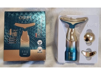 Blå 3 in 1 Ansiktsmassage & Nackmassage Med Ljudvågor & Vibrationer