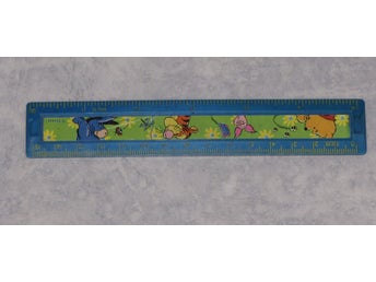 Blå DISNEY Linjal Nalle Puh Tiger Nasse Ior Skolmaterial Kul Barn Present Söt