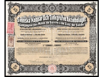 1910 Halsingborg: Svenska Koppar Och Zinkgrufve Aktiebolaget