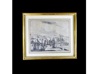 PONTA TAMANDERE, Brazil. Copper engraving in glass and frame, 1673