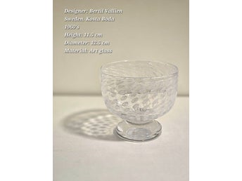 Bertil Vallien Kosta Boda konstglas skål 1960-tal