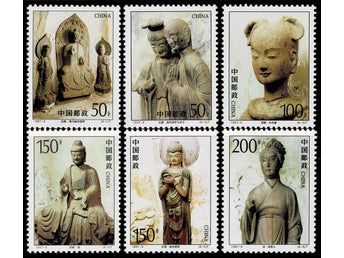 KINA 1997 Mi 2806-2811 BUDDHISTISKA HISTORISKA SKULPTURER **