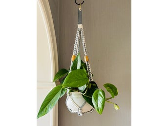 Ampel silver grå unik modell 60 cm utan fransar