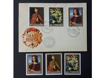 UNGERN KONST 10 stämplade kuvert + samma märken postfriska enl bild fr 1966-1969