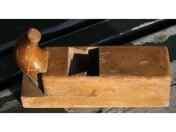 Äldre HYVEL i trä Retro verktyg inredningsdetalj m patina (42)