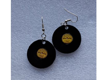 Örhänge Skivor Sun i acryl och tibetsilver Rockabilly
