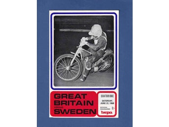 Speedway program - Great Britain vs Sweden - June 22nd 1968