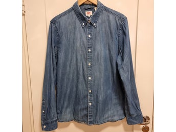 Levis - Blå Jeansskjorta - White Tab - Storlek L - Standard fit