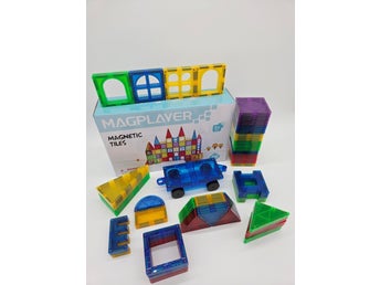 Magnetic Tiles 100 st – Kreativ & pedagogisk present (Ny i kartong)
