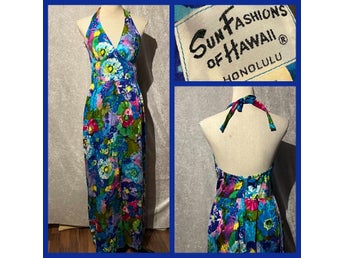 Retro vintage klänning halterneck Sun Fashions of Hawaii