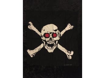 DÖSKALLE - CROSS BONES Mini poster flagga 48cm - Schal Sjalett Snusnäsduk BOMULL