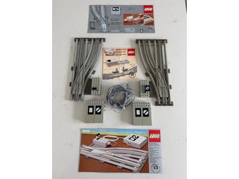 LEGO Tåg 12V Fjärrstyrda växlar 7858 och 7859 tåg räls retro classic vintage