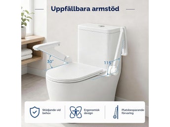 NJUN Toalettstöd med justerbara armstöd.