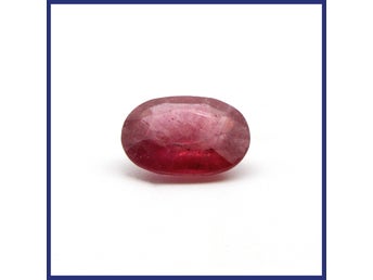 Safir/rubin, rosa, 2,25ctv, ovalslipad