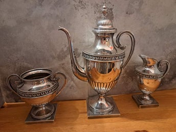 kaffeservis i nysilver, tidig 1900 tal
