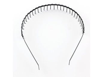 Svart Kam diadem i metall 18,5 mm. bred