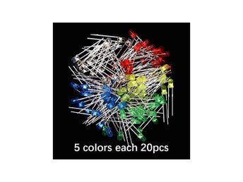 100st LED-lampor, 5mm