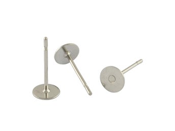 10-pack Stiftörhängen Rostfritt stål 5mm bricka för cabochons