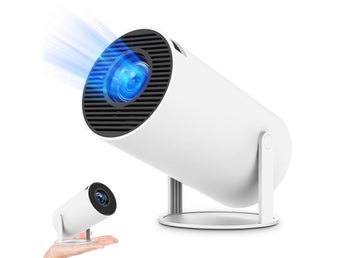 Pro Projektor WiFi 6 Bluetooth Android 11.0 720P Hemmabio 180 grader rotation