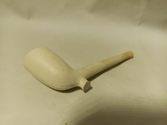 Antik ovanlig pipa från 1800-talet, Kritpipa, Lerpipa