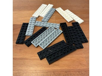 LEGO plattor vita, gråa och svarta, 16st