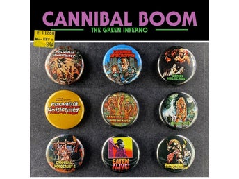 9 st Kannibal-film pins (25 mm) * gratis porto * exploitation