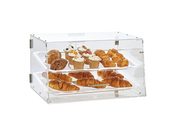 Pastry Display Case, 2-Tier Commercial Countertop Bakery Display Case, Acrylic