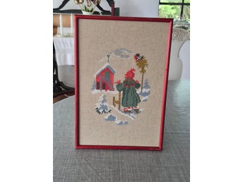 Nr:147.) Handbroderad tavla Carl Larsson. Jul.