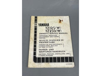 Original Verkstadshandbok Yamaha yz125 yz 125 1989