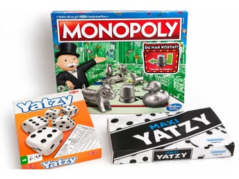 Spelpaket – Monopoly, Yatzy & Maxi Yatzy – nyskick