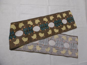 Retro löpare med kycklingar, 15,5x98 cm, 70-tal