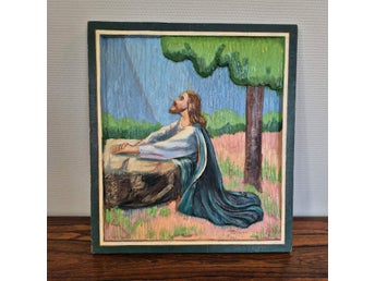 1 snidad tavla med Jesus på Oljeberget, 1900-tal, 43*49 cm