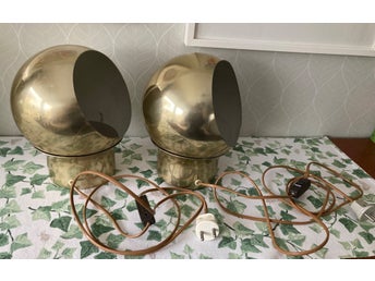 Vintage/retro vägglampa/vägglampor, bordslampor/sänglampor Hemi klot 3 mässing?