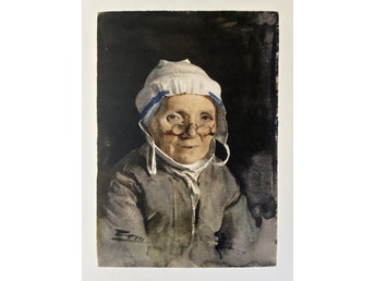 Anders Zorn, litografiskt tryck efter akvarell fr 1952! ”Mormor”
