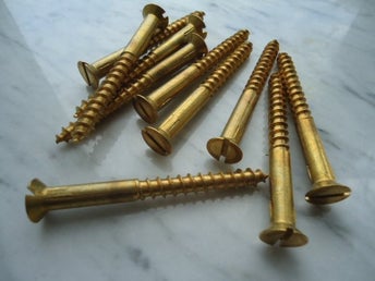 10 st spårskruv 7 x 70 mm mässning träskruv skruvar skruv byggnadsvård