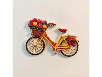 Nederländerna Tulpan & Cykel Kylskåpsmagnet Holland