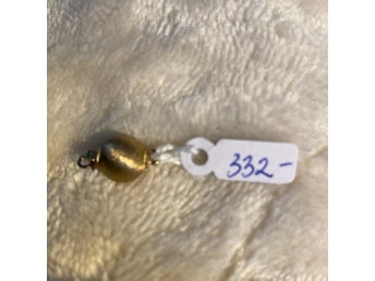 Oanvänt nytt lås äkta silver 925 guldfärgad rundel tags kvar instickslås