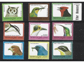 Sierra Leone 2000 Fåglar 9v med tryckår 2000