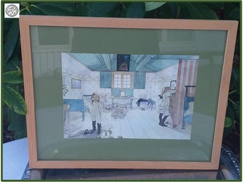 Carl Larsson tavla tryck sovkammare med mamma Fint skick ovanligt motiv