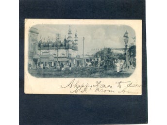 Gatuvy från Victoria Australien ca 1901(04?) Hästkärror folkliv OBS Frankering!
