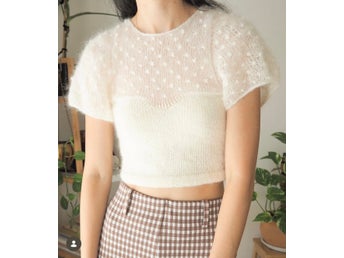 Handstickade top i silk mohair