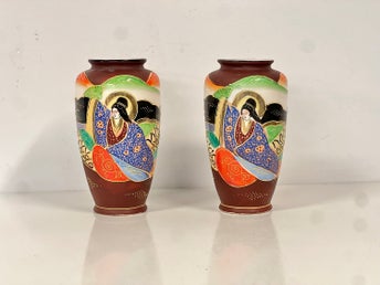 Parvaser Satsuma Vas 20 cm 1900-tal Japan Porslin (1.2)