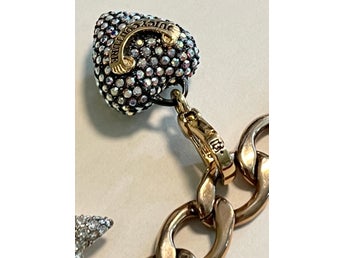 JUICY COUTURE CHAIN BRACELET CHRYSTAL CHARM ARMBAND BERLOCKER