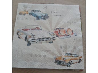 1 servett Retro bilar