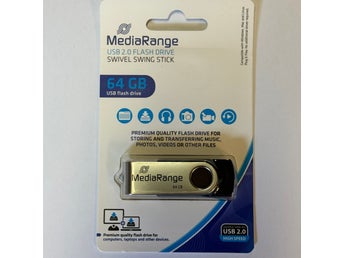 USB-minne 64GB - MediaRange - USB 2.0 - - helt nytt